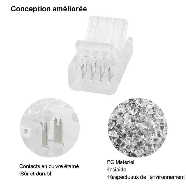 10-pack 10mm 4-stifts LED-remsanslutningar