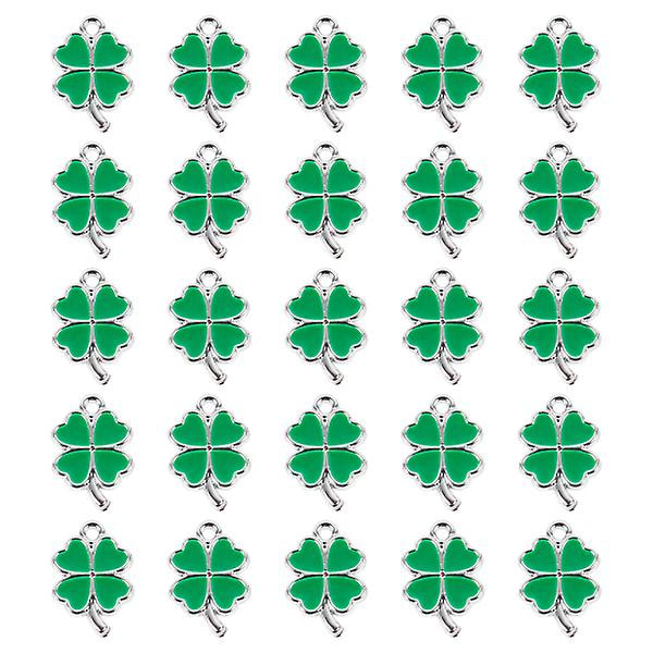 25 kpl Koruja Riippuja Tyylissä DIY Neljänlehtiapilan Riippuja (2x2,5 cm, Vihreä)