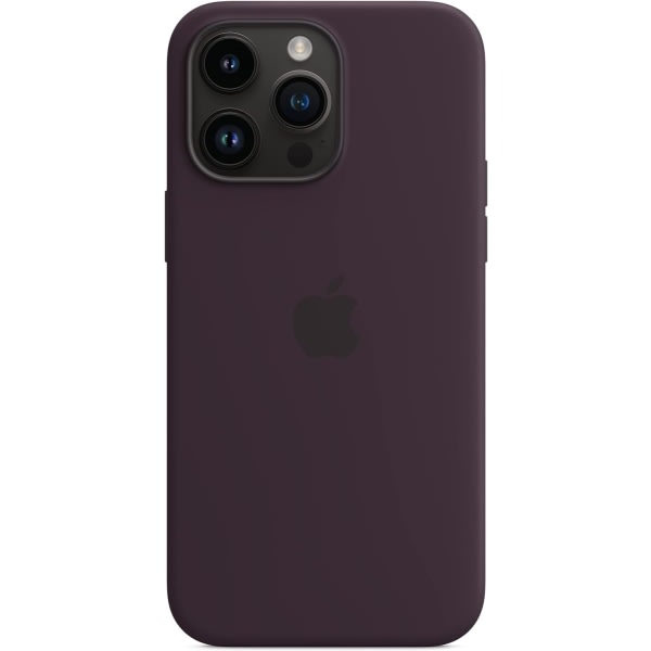 Apple Liquid Silicone -kotelo MagSafella ja animaatiolla iPhone 14 Pro Max - Elderberry