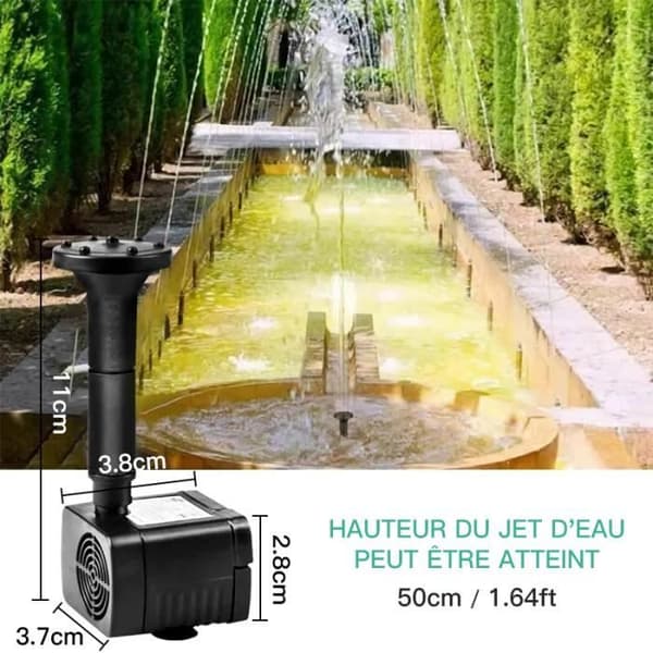 Solvattenpump, solfontän, inga växter, batteri eller el krävs för damm-/pool-/trädgårdsdekoration