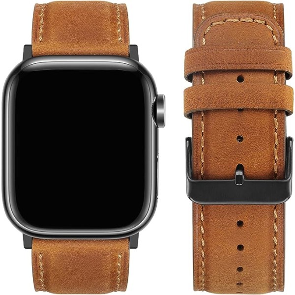Kompatibel med Apple Watch Rem 49 mm 45 mm 44 mm 42 mm Ersättningsarmband i läder Armband Kompatibel med Apple Watch Ultra Series 8 7 (45 mm)