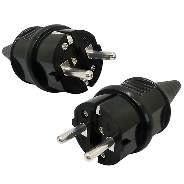 16a Wiring Plug Two Round Pin Plug French Plug Black