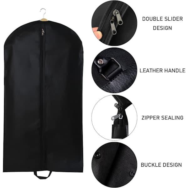 Pustende klesdeksel, pustende klesdeksel for oppheng, sammenleggbart Black B 60x120cm