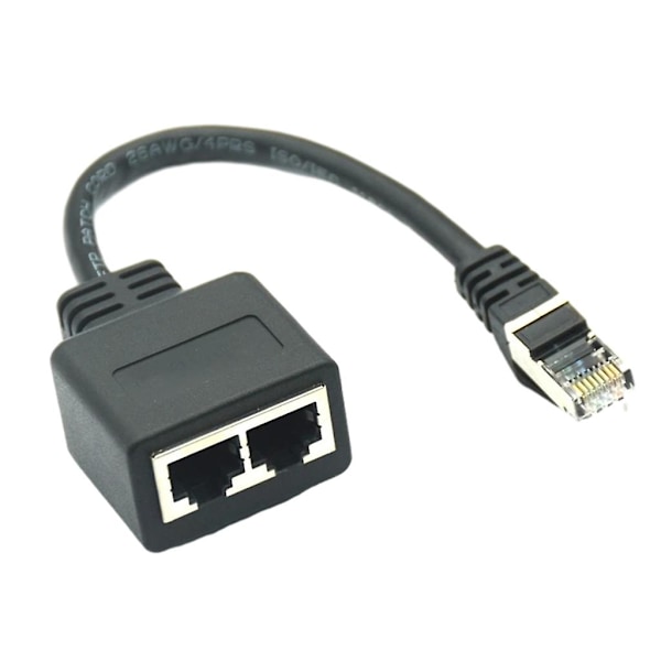 Adapterkabel Ethernet Splitter 1 til 2 Kabel til Cat 7 LAN Ethernet Stik