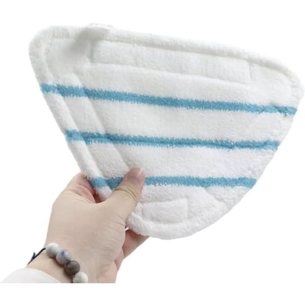 Mikrofiber dampmoppebetræk, universelle trekantede vaskbare klude, hvid (pakke med 3)