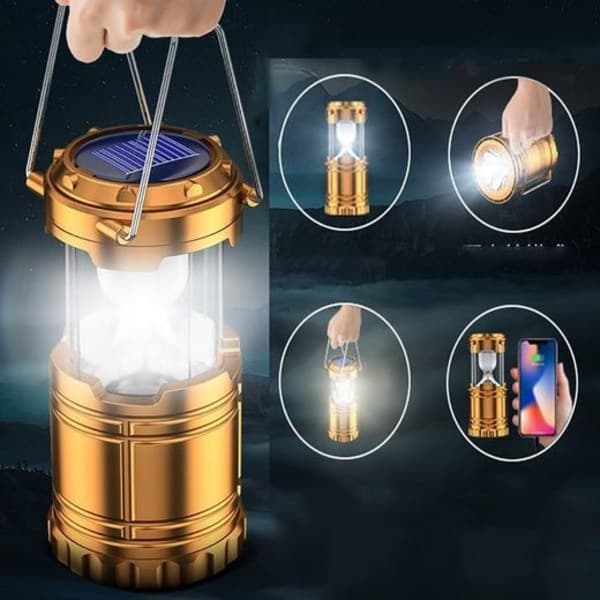 Ladattava LED-aurinkokennoretkeilylamppu