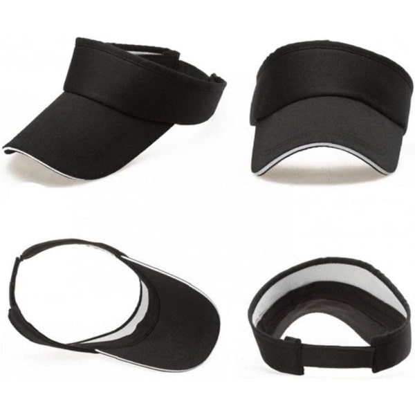 Visor Hat Cap Baseball Cap Justerbar Ponytail Tennis Hat Golf Løbe Cap black