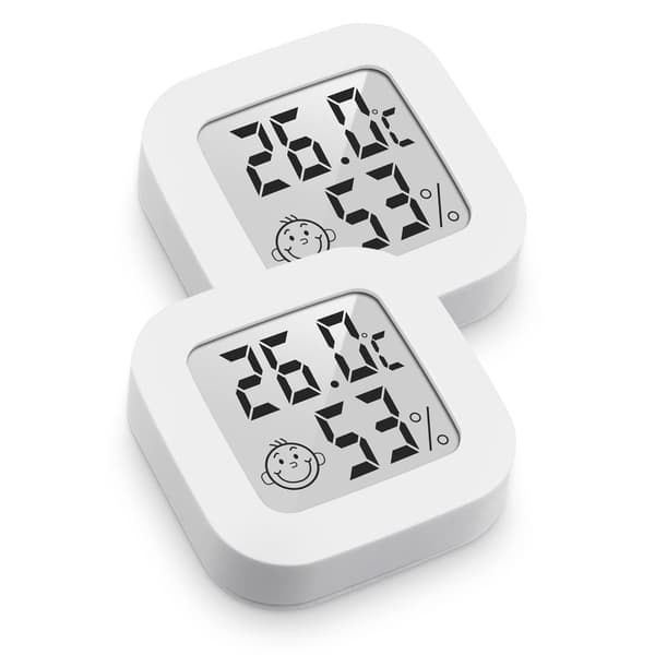 2 stk. Digitalt Termometer Hygrometer LCD Indendørs Udendørs