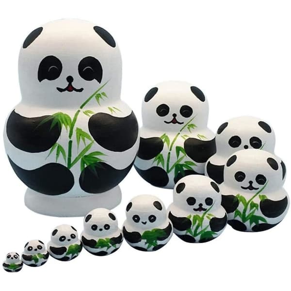 Venäläinen Panda Matrjoska 10 kerrosta
