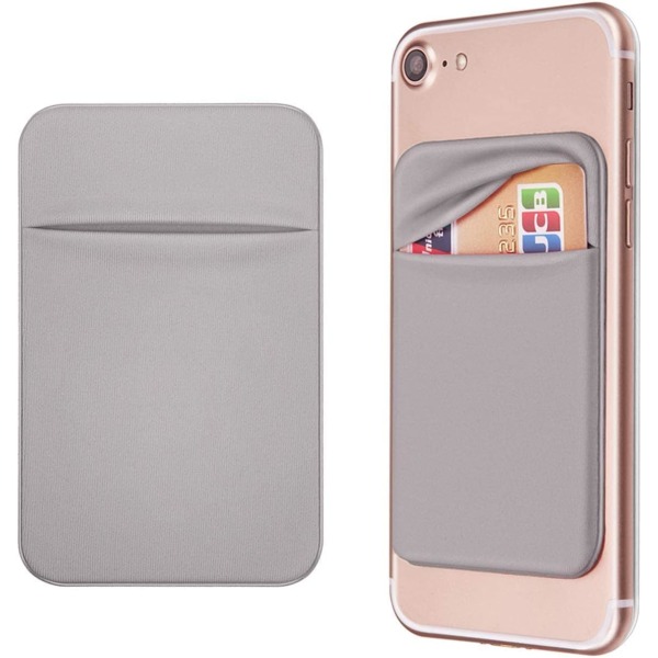 Mobillomme Selvklebende kortholder Stick On Wallet Sleeve med selvklebende kort-ID Kredittkort ATM-kortholder for 2-pakning (grå)