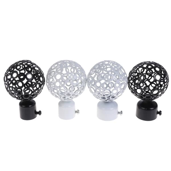 2. 22mm 28mm Dia Gardinstænger Jernender Hætter Finials Sort 22mm