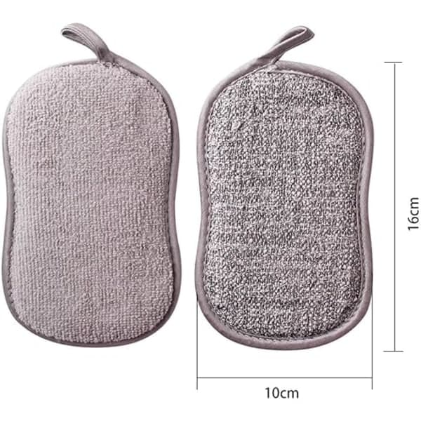 Sett med 8 vaskbare mikrofibersvamper, perfekt for non-stick s