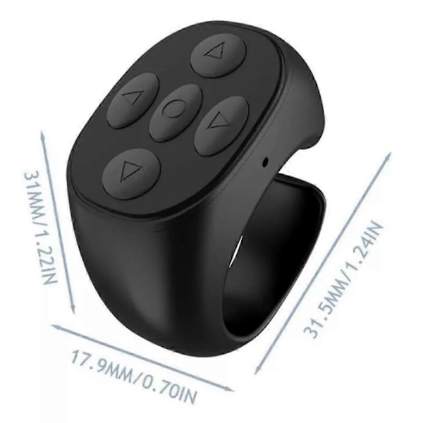Langaton Bluetooth-sormenpään kaukosäädin, vierityskaukosäädin sivun kääntäjä white A