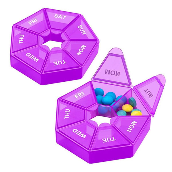 Medisinsk doseringsboks (ukentlig boks) Purple