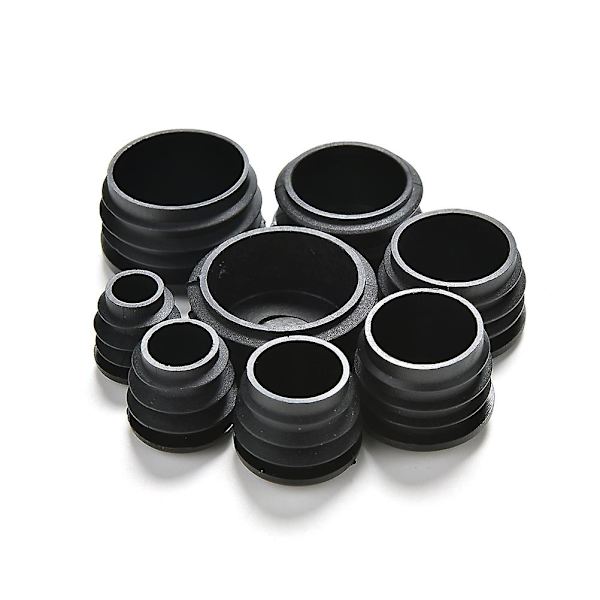 10 st Svarta Plastproppar Slutlock Insatser Pluggar Proppar för Runda Rör Hfmqv 16mm
