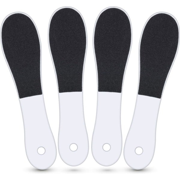 4 Pieces Double Sided Foot File Foot Rasp File Dead Skin Remover Foot Scrubber Hard Skin Remover Foot Care for Wet and Dry Cracked Feet Black, White