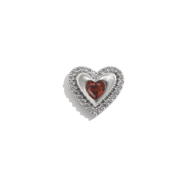 10 x kirkas sydänkristalli minivärisellä sydänkeskuksella, litteä selkäinen timantti strassikivikoristekoriste käsitöitä varten (punainen keskusta)