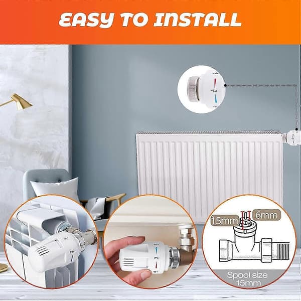 Termostathode, 4 stk. termostat, standard radiatorventil erstatningshode M30 x 1,5 temperaturkontroll, hvit