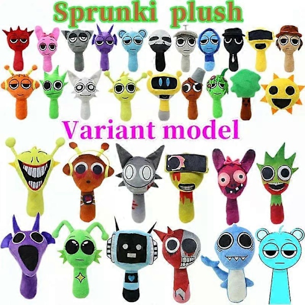 Gaibosi Skrekkspill Sprunki Plysjleker Oren Raddy Vineria Fun Bot Mr Sun Plysjdukke Incredibox Fylt Pute Julepynt Fun Bot