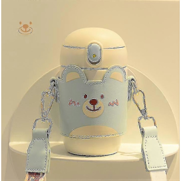 Isolert Vannkopp For Barn Crossbody Vannflaske Bærbar Kopp For Utendørs Blue Bear 450ml