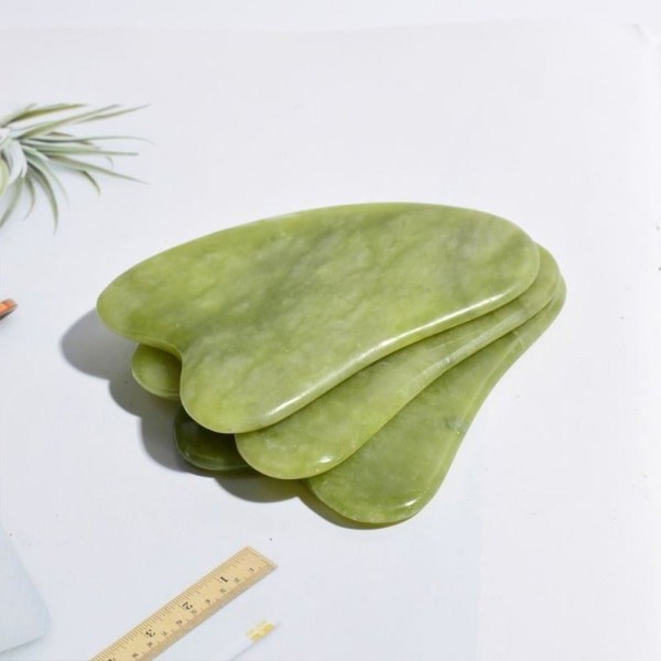 2 kpl Jade Gua Sha -levyä GuaSha -kaavintahierontaväline kasvoille