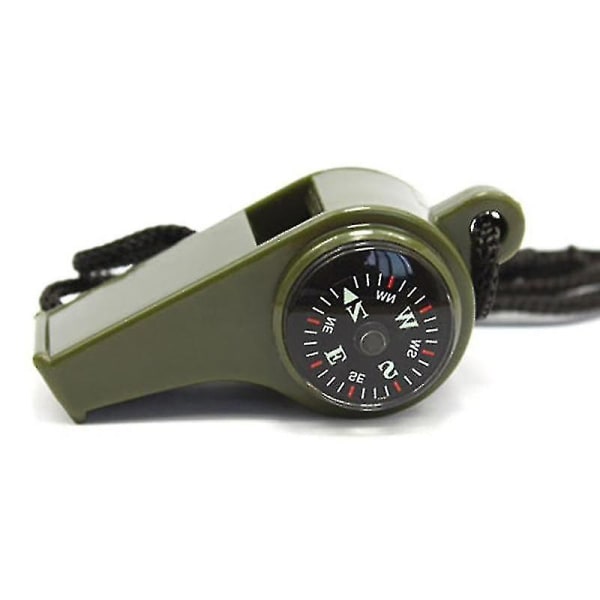 1 stk Utendørs fløytekompasstermometer 3-i-1 campingturtilbehør kompass|kompass