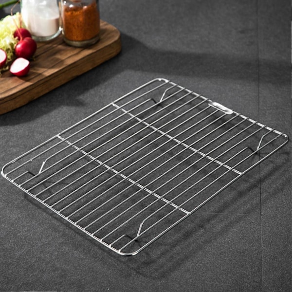 Grill Multipurpose Fødevaregodkendt Varmebestandig Non-stick Tyk Stegt Kød Rustfrit Stål Udendørs BBQ Grillnet Madlavning 25cm A