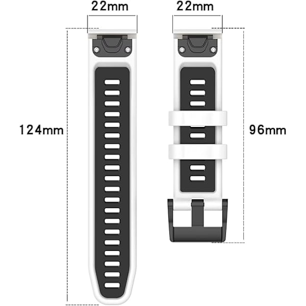 22mm pehmeä silikonihihna Garmin Fenix ​​6 Pro GPS -laitteeseen, mukava, vaihdettava ranneke