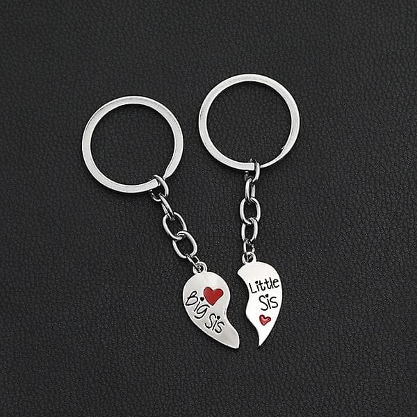 Vänskapsnyckelring för systrar 2-pack Silver Silver
