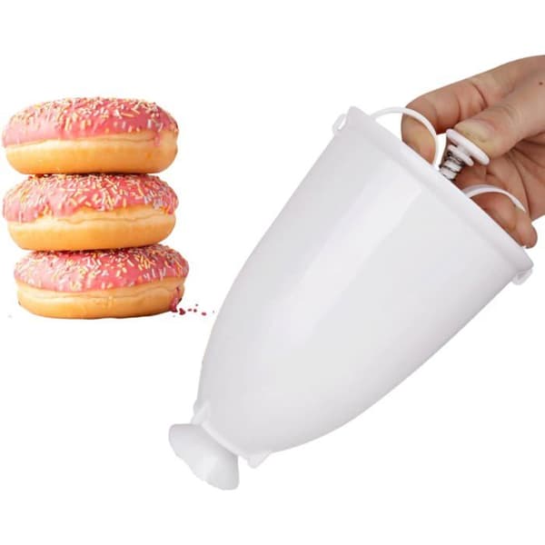 Donutform til én hånd - Donutform i plast - Køkkenredskaber - Hvid