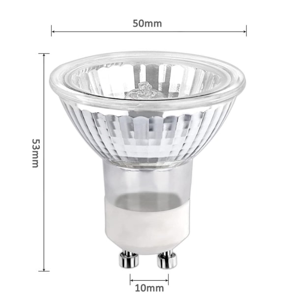 GU10 halogenlamper 35W dæmpbar, 220V GU10 halogen spotlight 2 pins, 400 LM, 2800K varm med (3 stk, hvid)