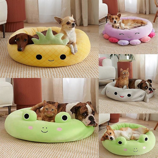40cm Sød Frø Ananas Kat Hund Dyre Seng, Ultrablød Squishmallows Plys Dyre Seng Pineapple