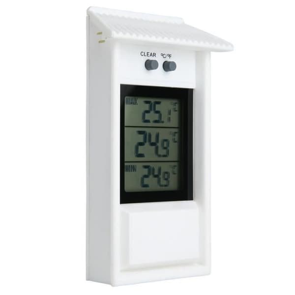 Utendørstermometer - Minne for minimums- og maksimumstemperatur - 40 x 46 mm LCD - -20° til +50°C