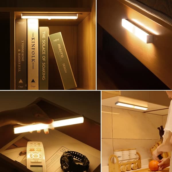 Trådlös dimbar LED-belysning Spotlight med rörelsesensor 21 cm Vit Vit