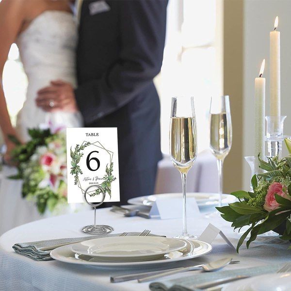 Bordsnummerhållare 20st - 2 tums mini bordskorthållare Kort bordsnummerställ för bröllopsavslutningsdekorationer Kontorsmemo (silver)