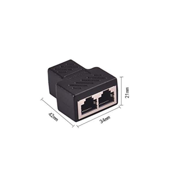RJ45 Splitter-kontakt adapter 2-pakning