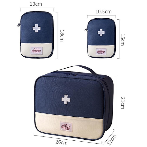 Lääkkeiden säilytyspussi Mini tyhjä ensiapulaukku hätätilanteisiin Navy Blue Extra Large