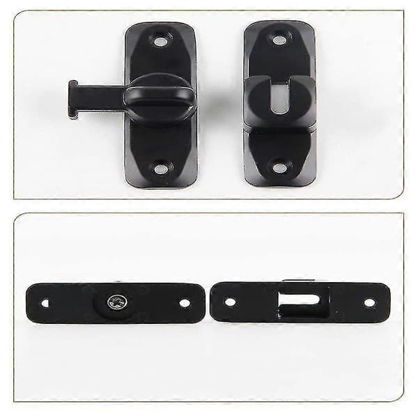 90/180 Graders Dörrlåsspänne, Rätvinkelspänne, Dörrspänne, Bolt Barn Door Lock, Skjutdörrlås, Skåplås - Silver