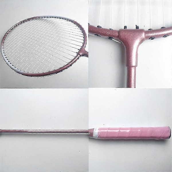 2 st Badmintonracketar och Bärväska Set Badmintonracket Set Inomhus Utomhus Pink