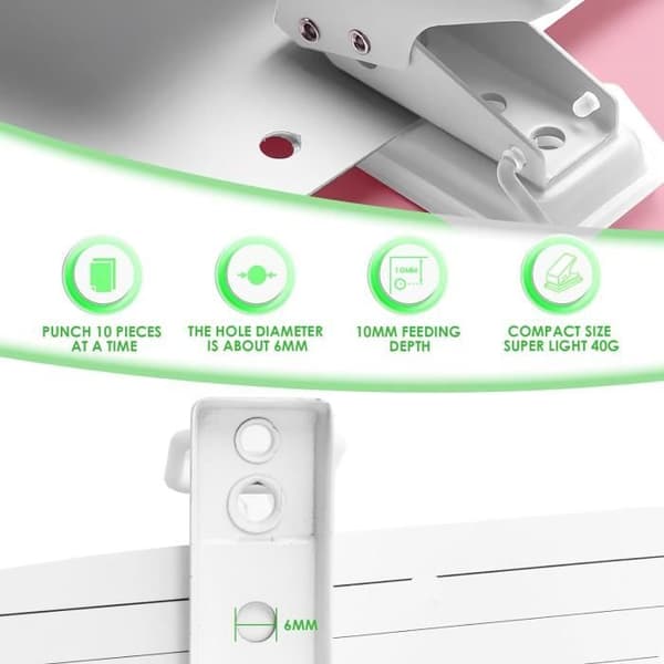 Enkelthullstanser - Noname - Ministanser - Ergonomisk - Kompakt - Maks 8 ark