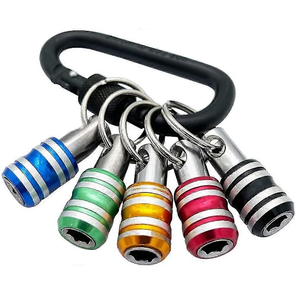 5 stk. 1/4\" Hex Skaft Nøglering Skruetrækker Bit Holder Sæt Forlængerstang Hurtig Skift Bit Skrue Adapter Skrue