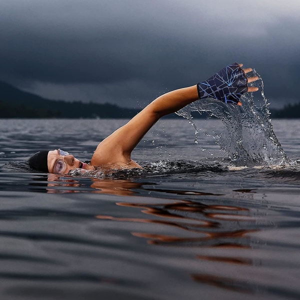 Nylon Uintihanskat Vesiuinti Nauhakäsineet Vesiharjoittelu Käsinauha Kädet Naularäpylät Uimavarusteet Käsineet Fit Aquatic Training Swim Costu