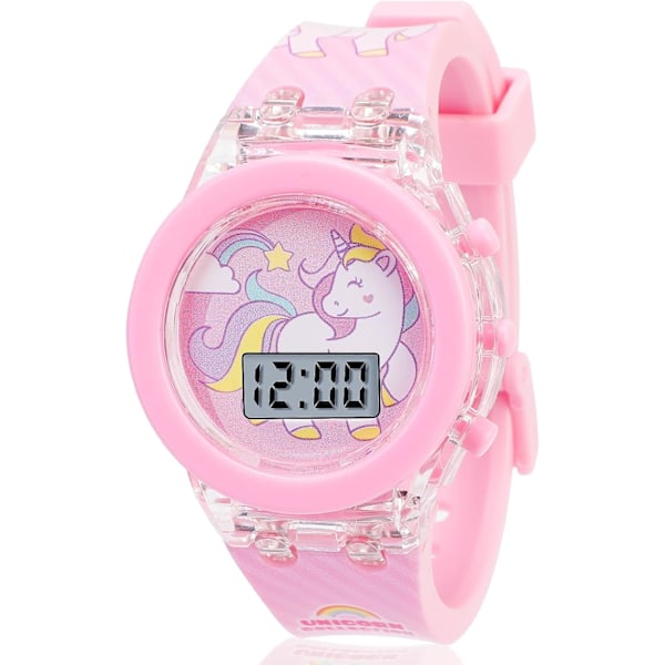 Unicorn Cartoon Watch for Girls - Electronic Toddler Light Glowing Watch, Best Gifts for Girls Age 3-10