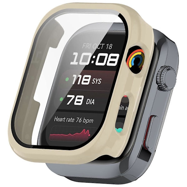 Huawei Watch D2 -kotelo, kova PC, koko kelloa suojaava, temperoitu lasikalvo - norsunluunvalkoinen Multicolor Ivory White
