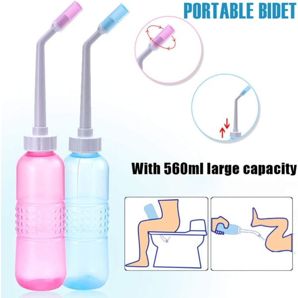 Reisebidet, bærbar håndholdt bidetflaske uttrekkbar spraydyse med stor vannkapasitet, bærbart bidet for personlig hygiene (350 ml)