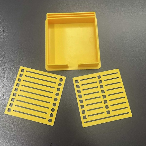 Hållare för självhäftande lappar med stencil, mall för självhäftande lappar för kontor, skrivbord, hem, svart Yellow 9.5cmx9.5cm