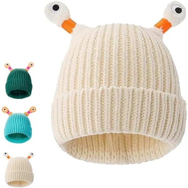 Lapsi söpö hehkuva pieni hirviö neulottu hattu, hauska hehkuva hirviö käsintehty hattu, naisten talvihatut, lasten talvihattu, syksyn ja talven hauska neulottu hattu-b