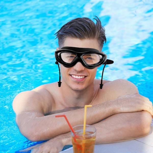HD Stora Ram Goggles Simning Vuxen Justerbar Simning Dykning Goggles Anti-Dimma Vattentät Simning Goggles Set