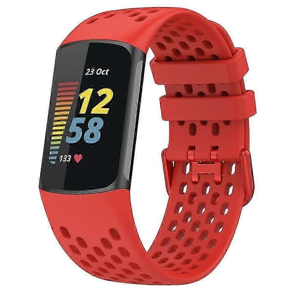 Udskiftningsarmbånd til Fitbit Charge 6/Charge 5, åndbar silikone rem til smartwatch Multicolor Style K
