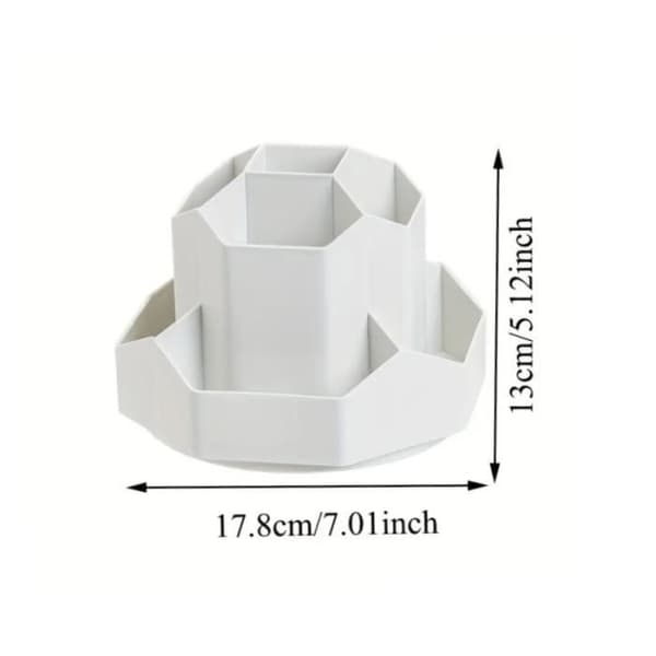 Bordorganizer - ZGEER - Roterende model - 9 rum - 360° - Hvid